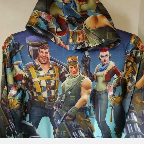 Cosplay Boy's Size Large Multicolored 3D Graphic Pullover Hoodie Sweatshirt - Picture 5 of 9